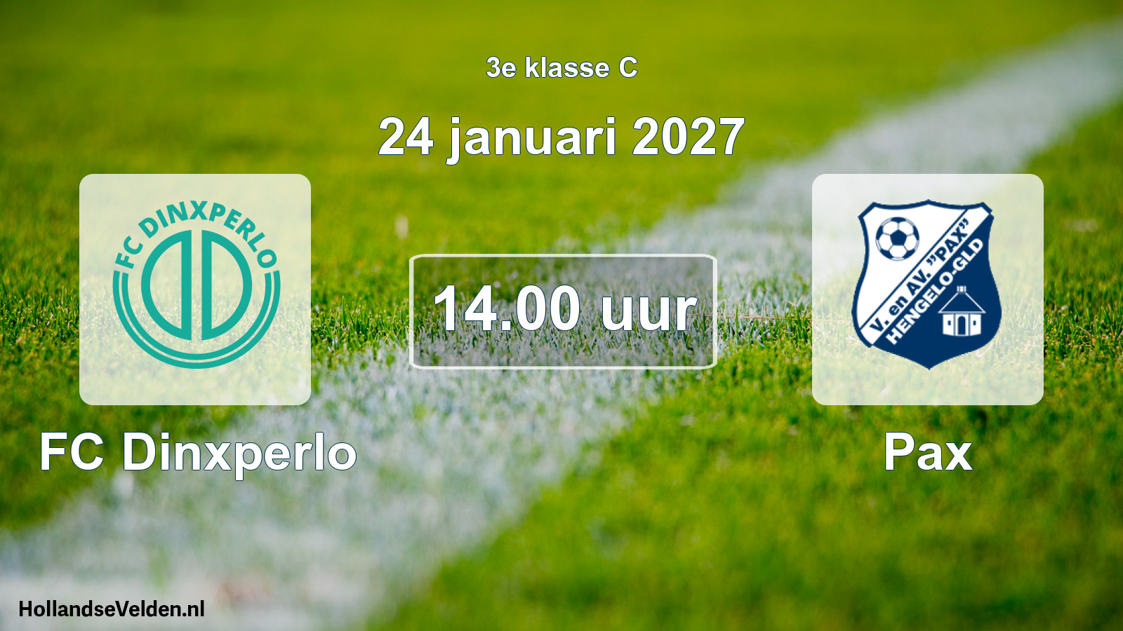 Scheduled Match: FC Dinxperlo - Pax (24 January 2027)