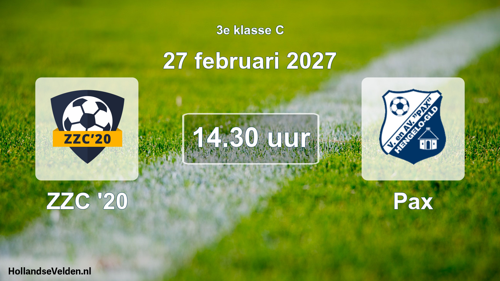 Geplande wedstrijd: ZZC '20 - Pax (27 februari 2027)