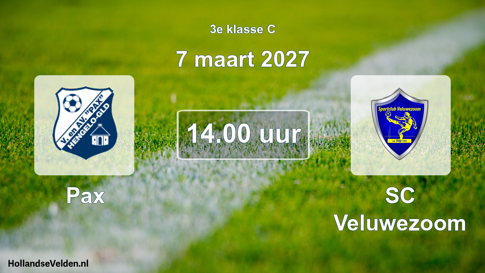 Geplande wedstrijd: Pax - SC Veluwezoom (7 maart 2027)