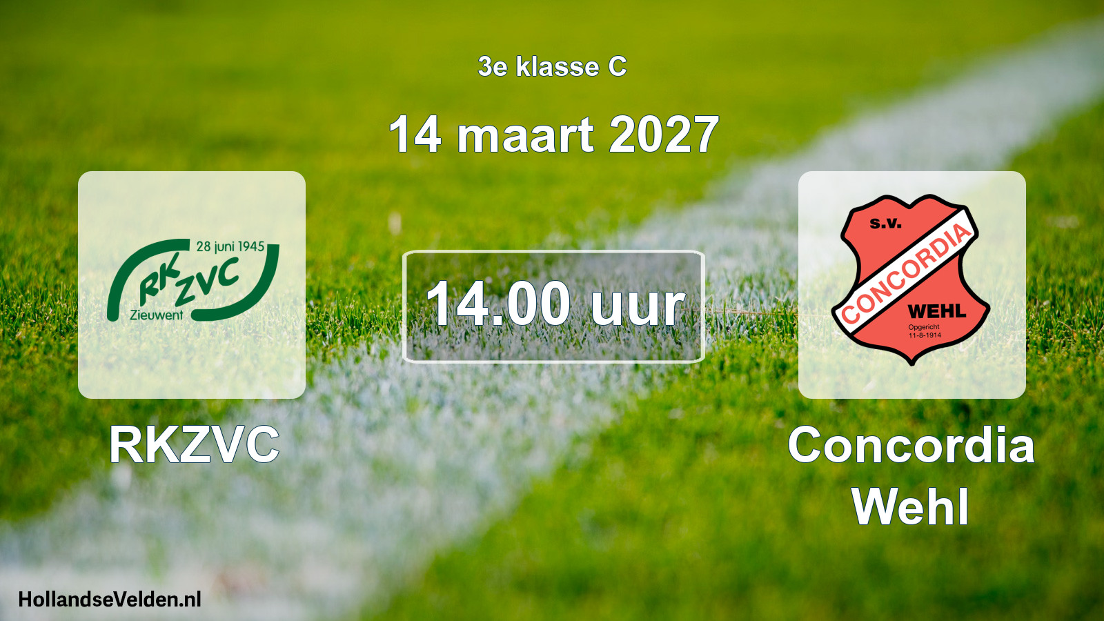 Geplande wedstrijd: RKZVC - Concordia Wehl (14 maart 2027)