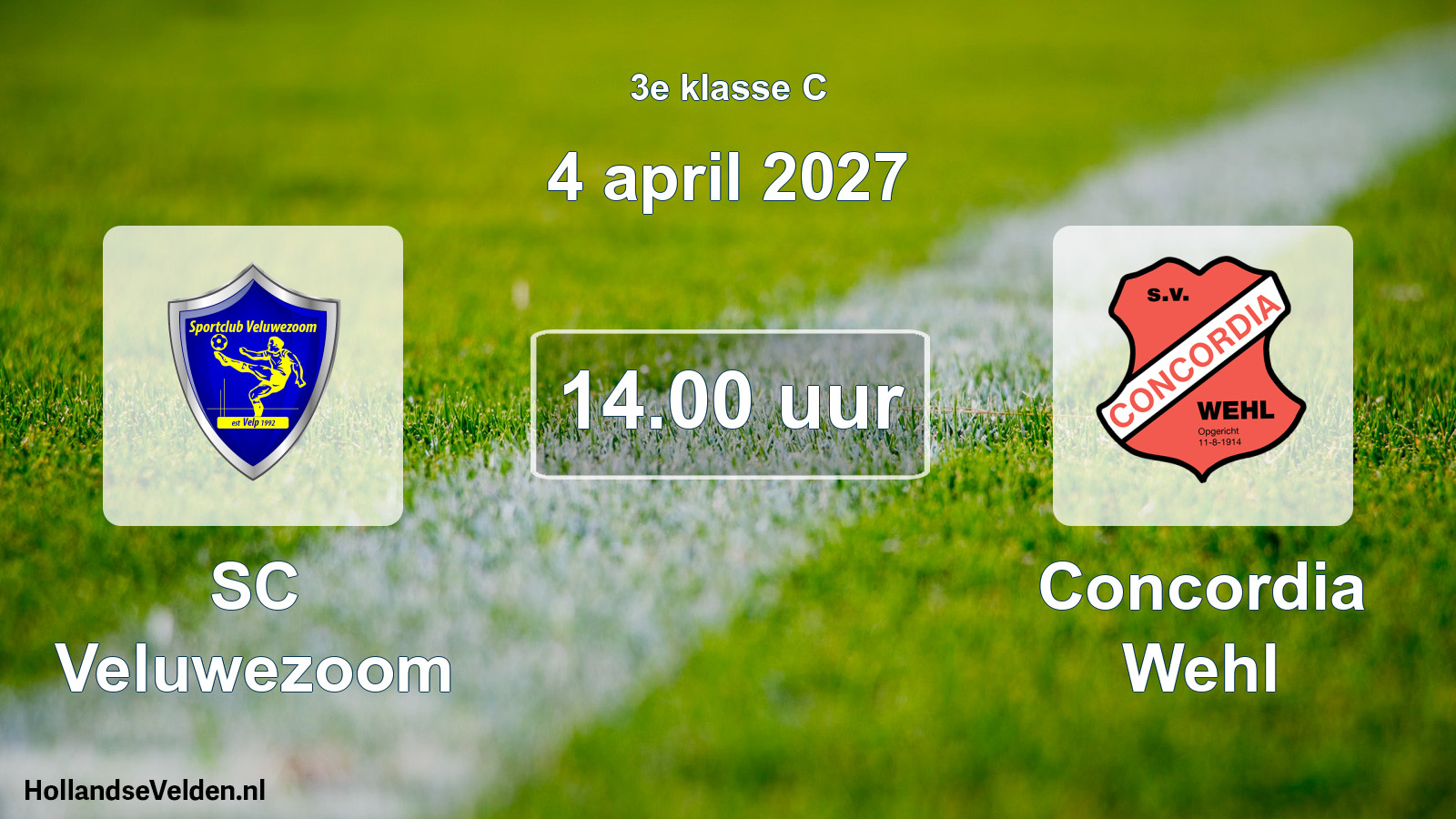 Geplande wedstrijd: SC Veluwezoom - Concordia Wehl (4 april 2027)