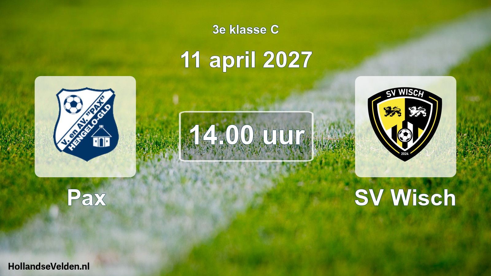 Geplande wedstrijd: Pax - SV Wisch (11 april 2027)