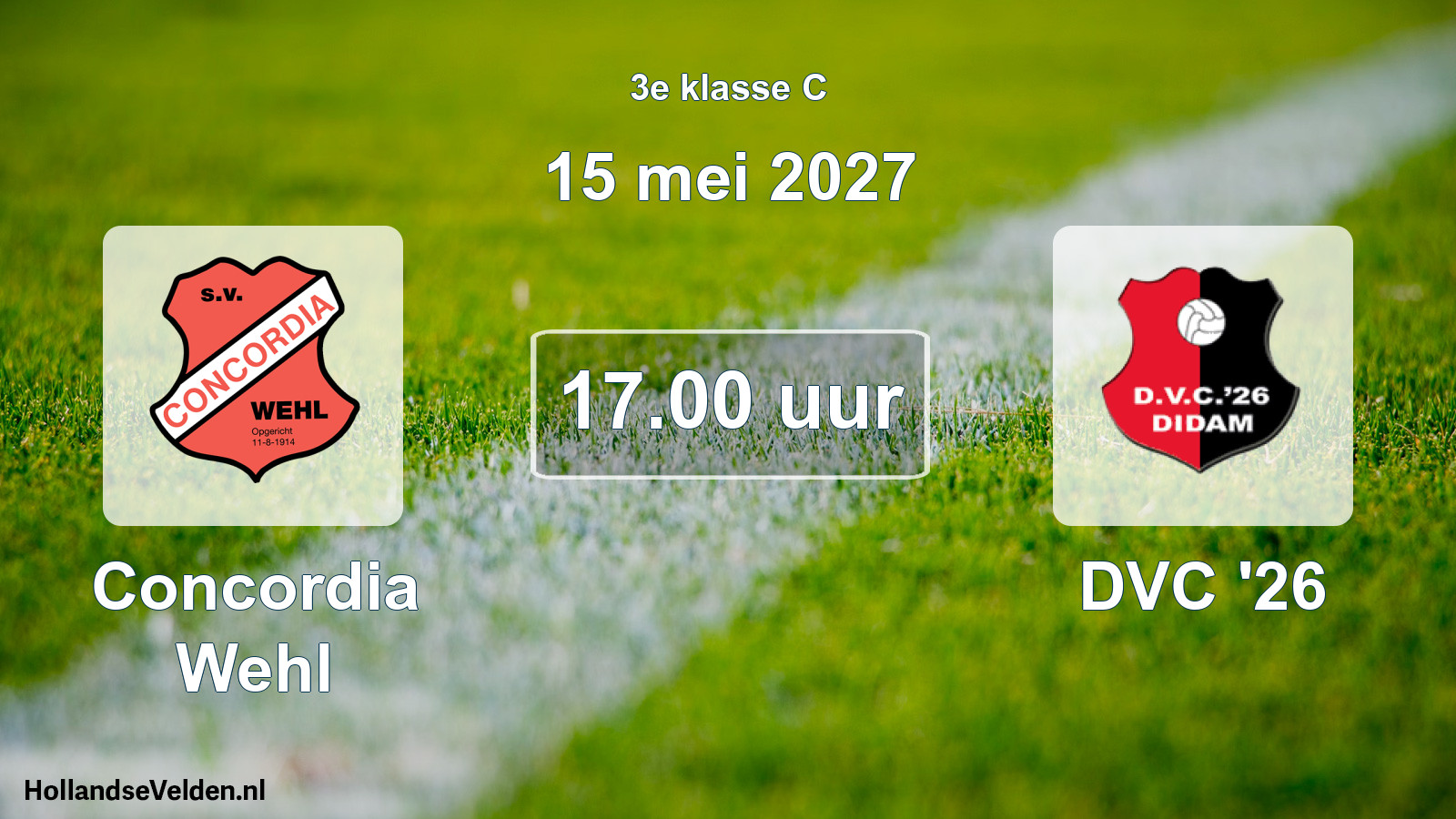 Geplande wedstrijd: Concordia Wehl - DVC '26 (15 mei 2027)