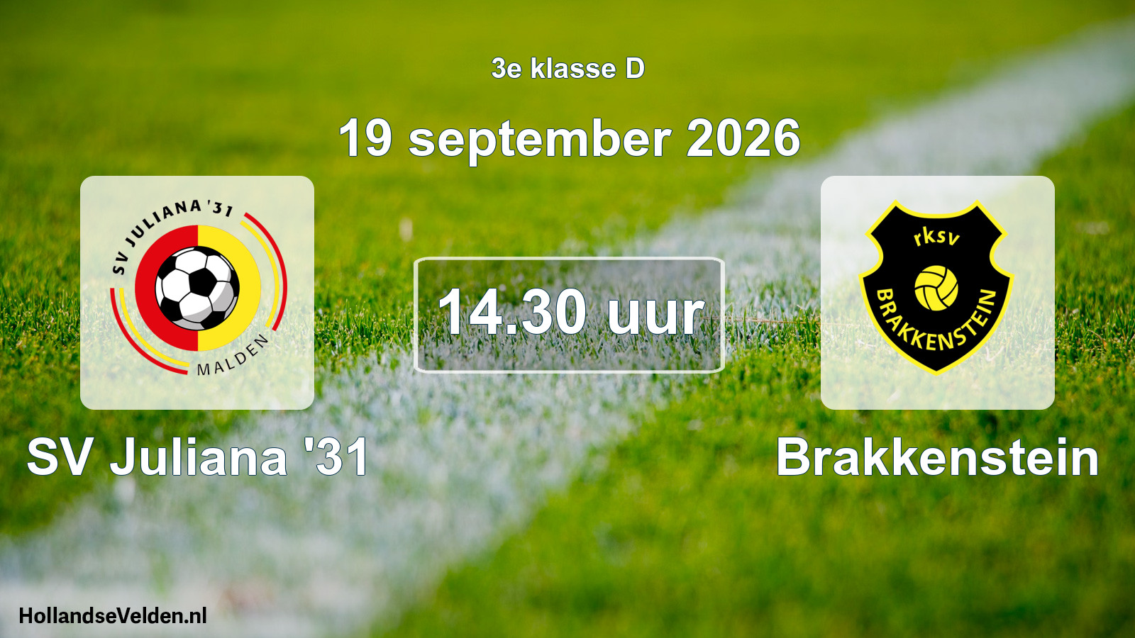 Geplande wedstrijd: SV Juliana '31 - Brakkenstein (19 september 2026)