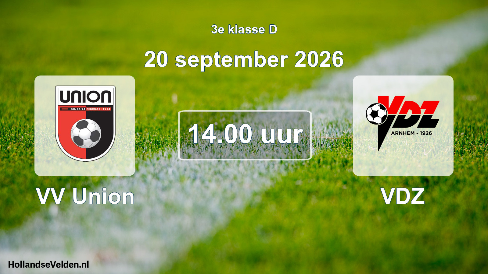 Geplande wedstrijd: VV Union - VDZ (20 september 2026)
