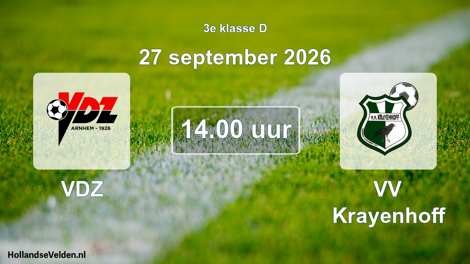 Geplande wedstrijd: VDZ - VV Krayenhoff (27 september 2026)