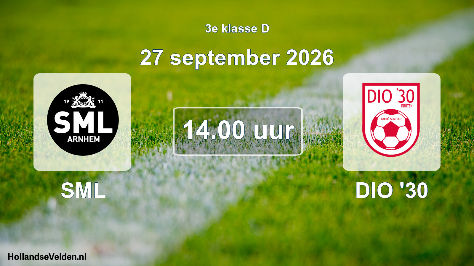 Geplande wedstrijd: SML - DIO '30 (27 september 2026)