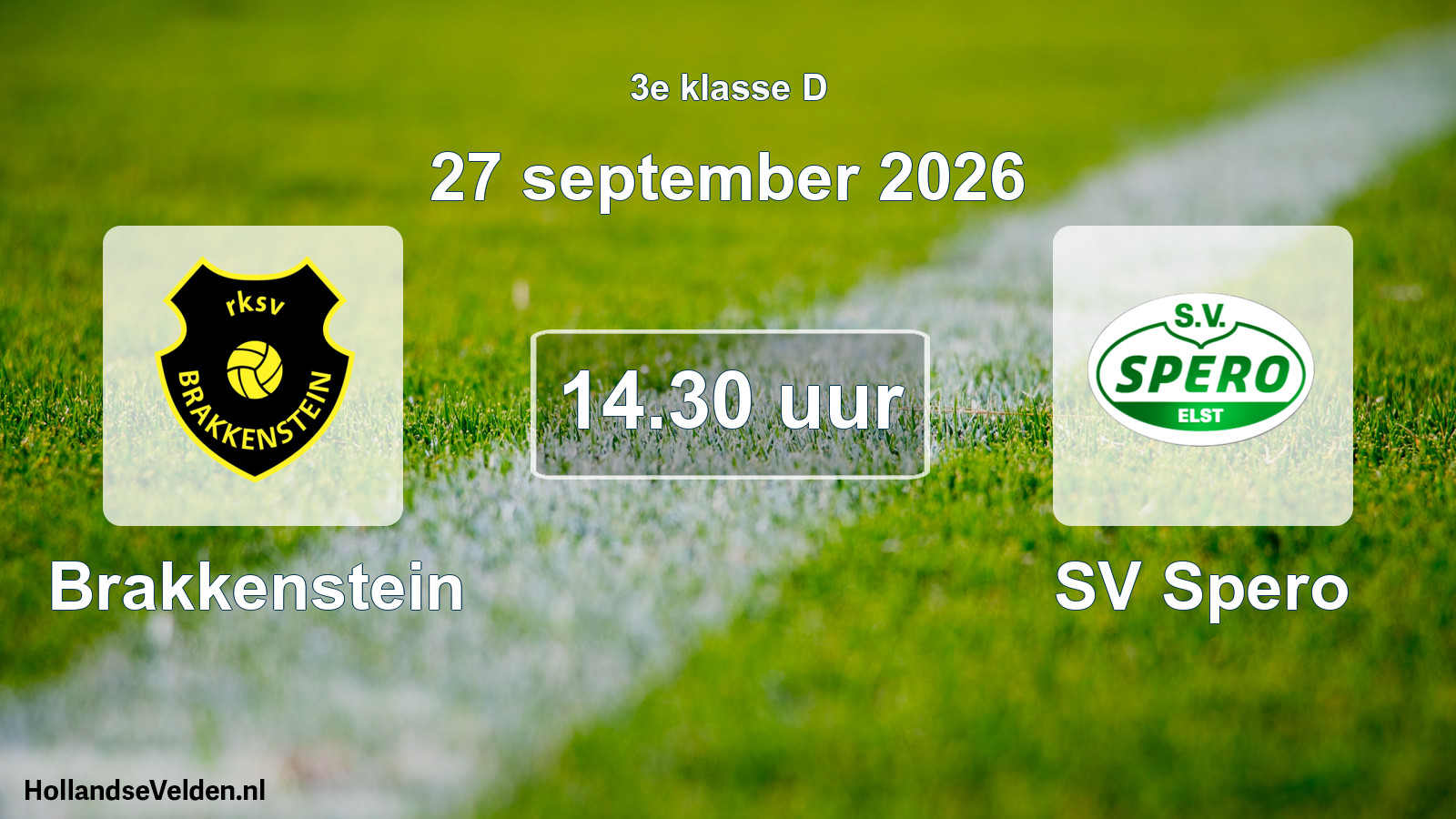 Geplande wedstrijd: Brakkenstein - SV Spero (27 september 2026)