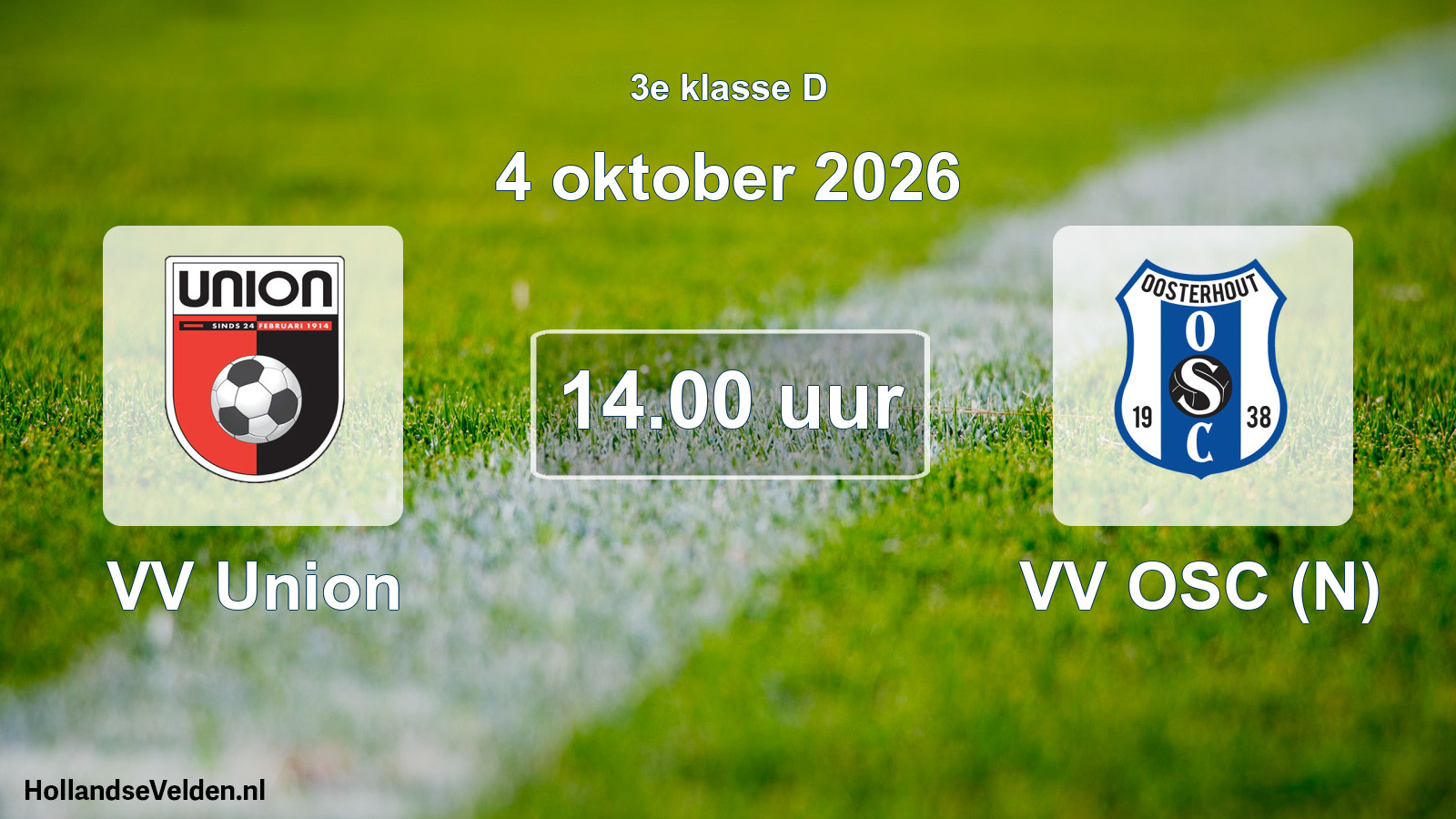 Geplande wedstrijd: VV Union - VV OSC (N) (4 oktober 2026)