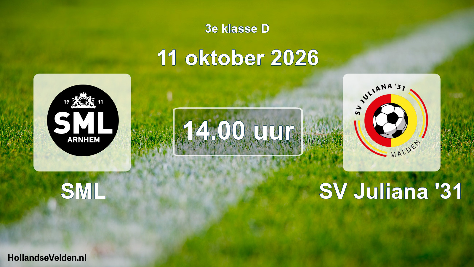Geplande wedstrijd: SML - SV Juliana '31 (11 oktober 2026)
