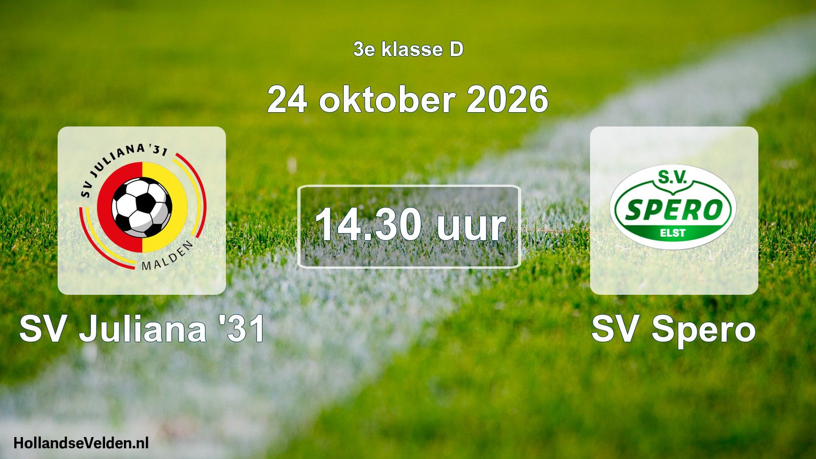 Geplande wedstrijd: SV Juliana '31 - SV Spero (24 oktober 2026)