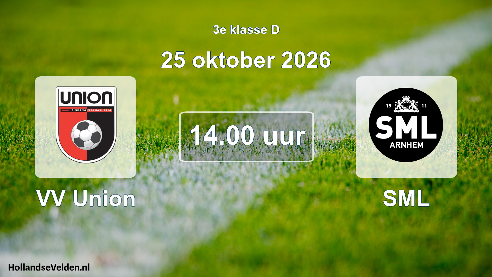 Geplande wedstrijd: VV Union - SML (25 oktober 2026)