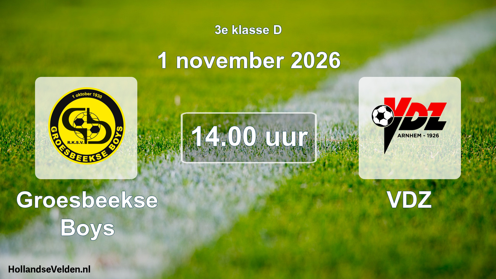 Geplande wedstrijd: Groesbeekse Boys - VDZ (1 november 2026)