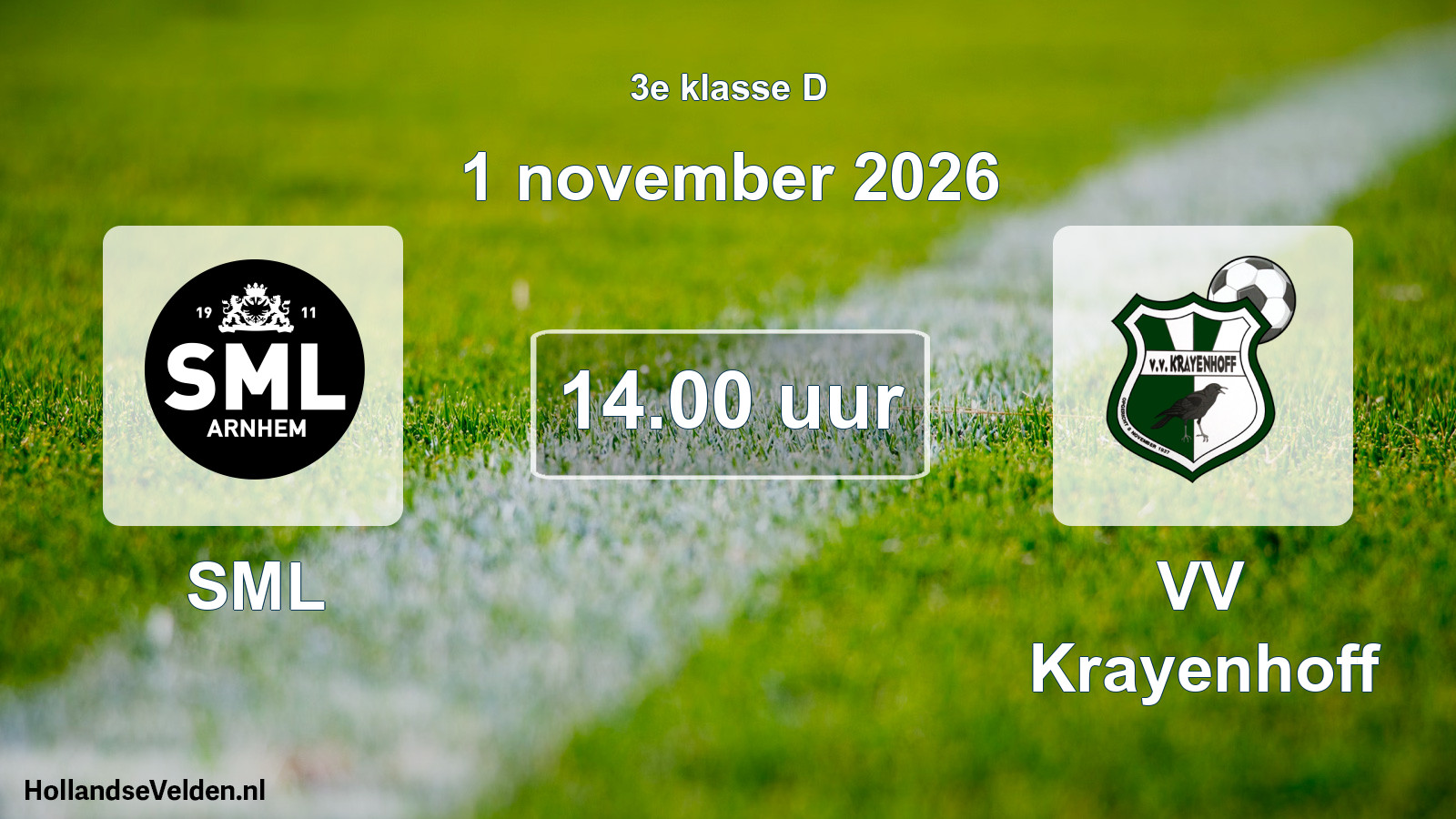 Geplande wedstrijd: SML - VV Krayenhoff (1 november 2026)