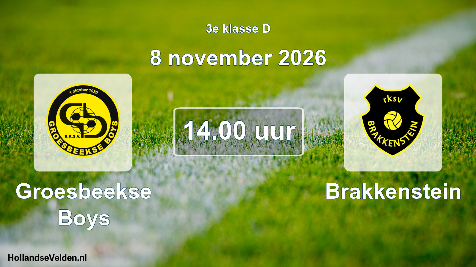 Geplande wedstrijd: Groesbeekse Boys - Brakkenstein (8 november 2026)