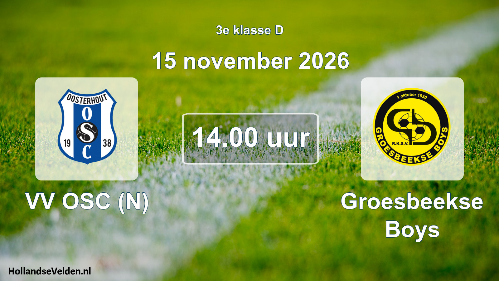 Geplande wedstrijd: VV OSC (N) - Groesbeekse Boys (15 november 2026)