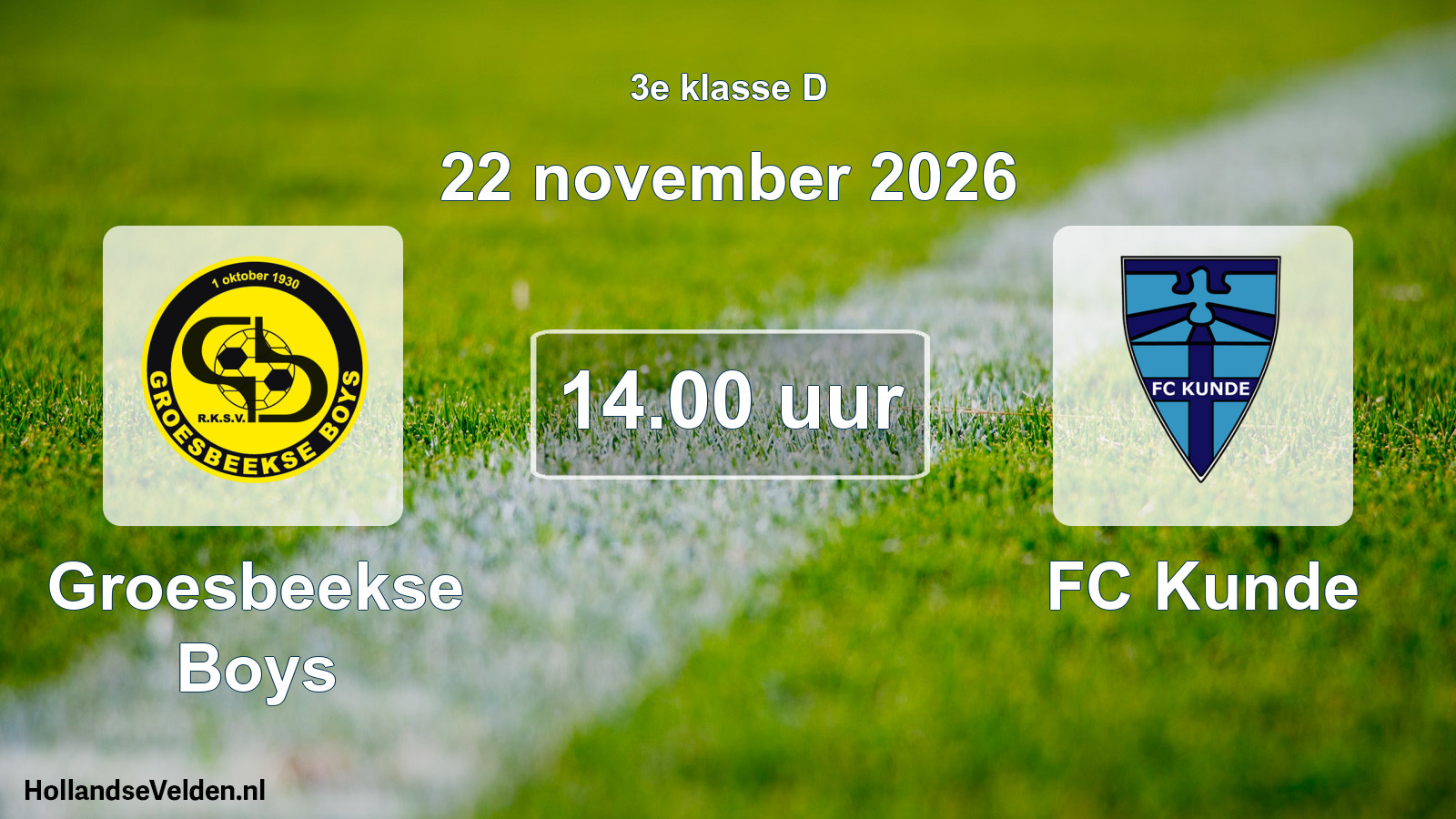 Scheduled Match: Groesbeekse Boys - FC Kunde (22 November 2026)