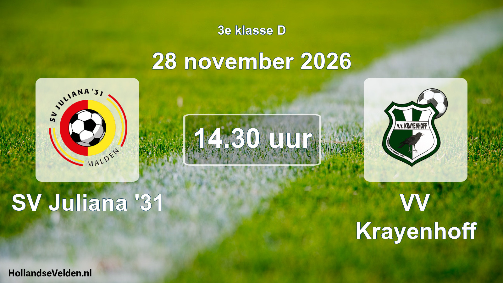 Scheduled Match: SV Juliana '31 - VV Krayenhoff (28 November 2026)