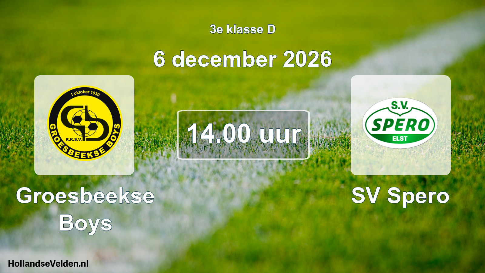 Scheduled Match: Groesbeekse Boys - SV Spero (6 December 2026)