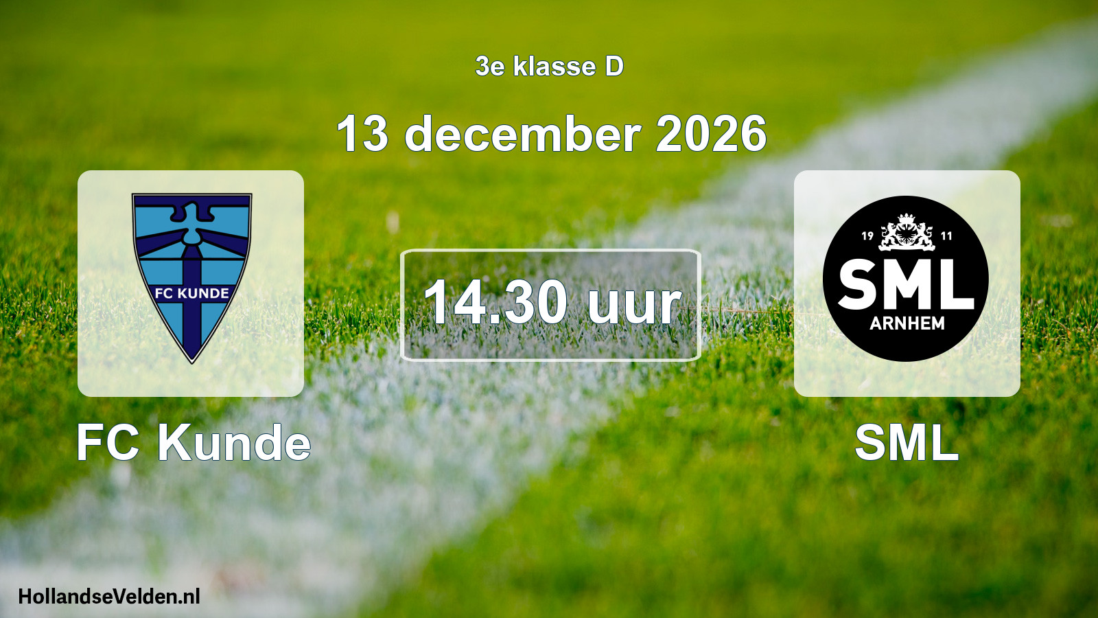 Geplande wedstrijd: FC Kunde - SML (13 december 2026)