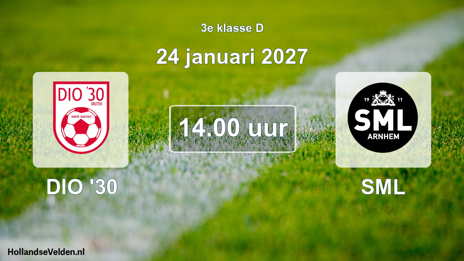 Geplande wedstrijd: DIO '30 - SML (24 januari 2027)