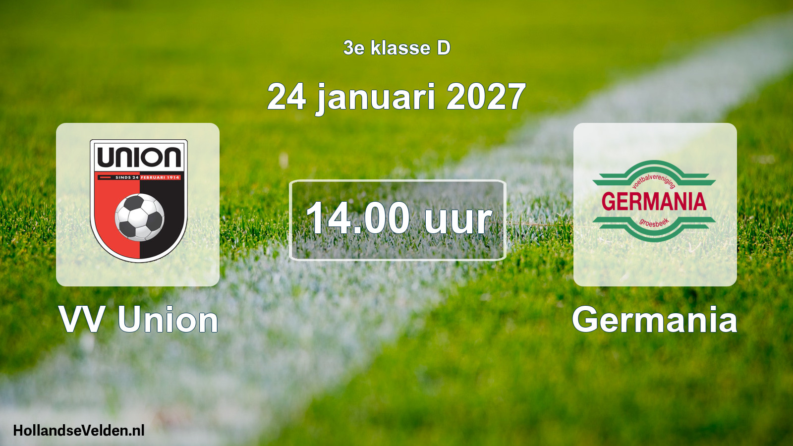 Geplande wedstrijd: VV Union - Germania (24 januari 2027)