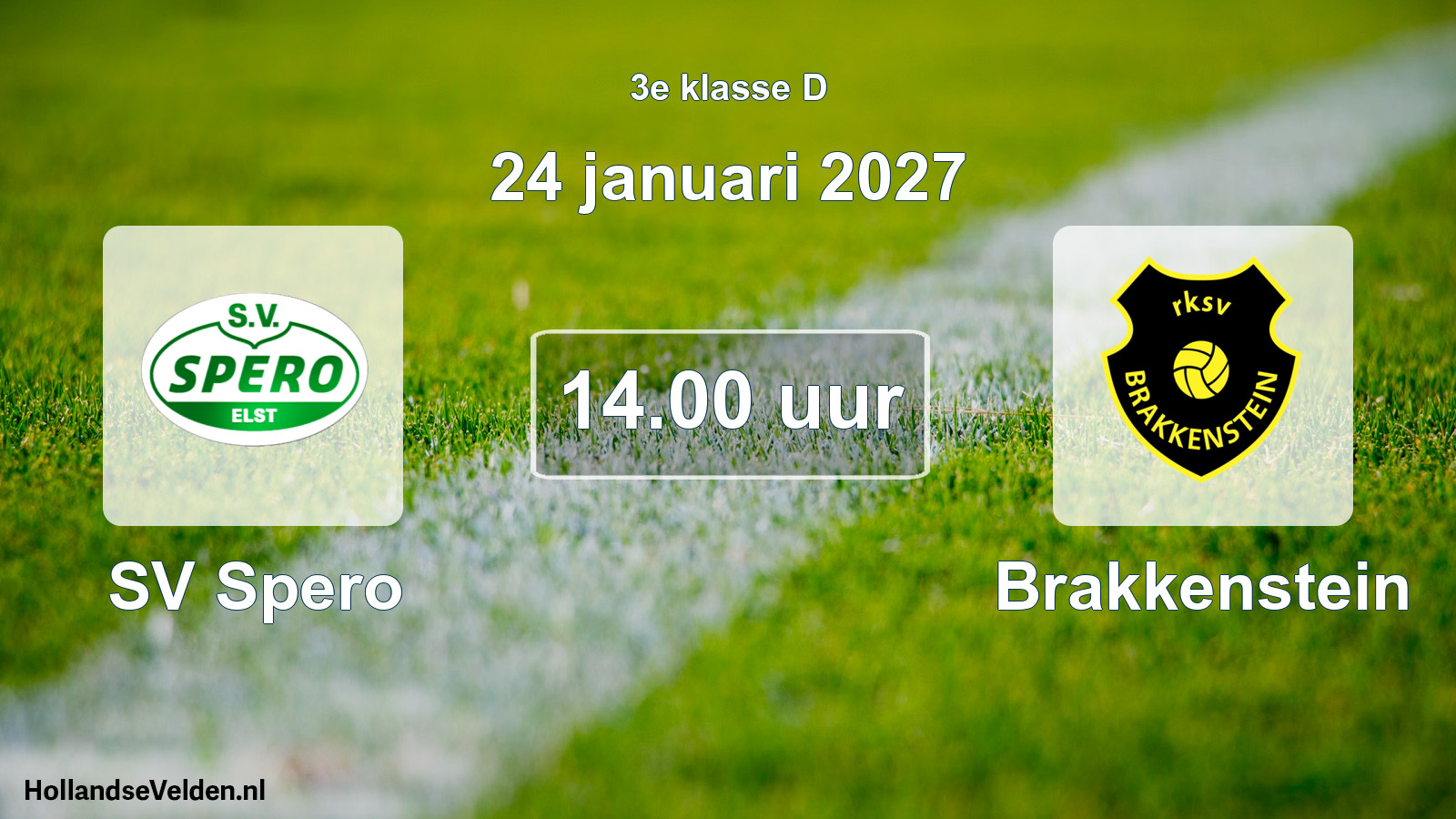 Geplande wedstrijd: SV Spero - Brakkenstein (24 januari 2027)