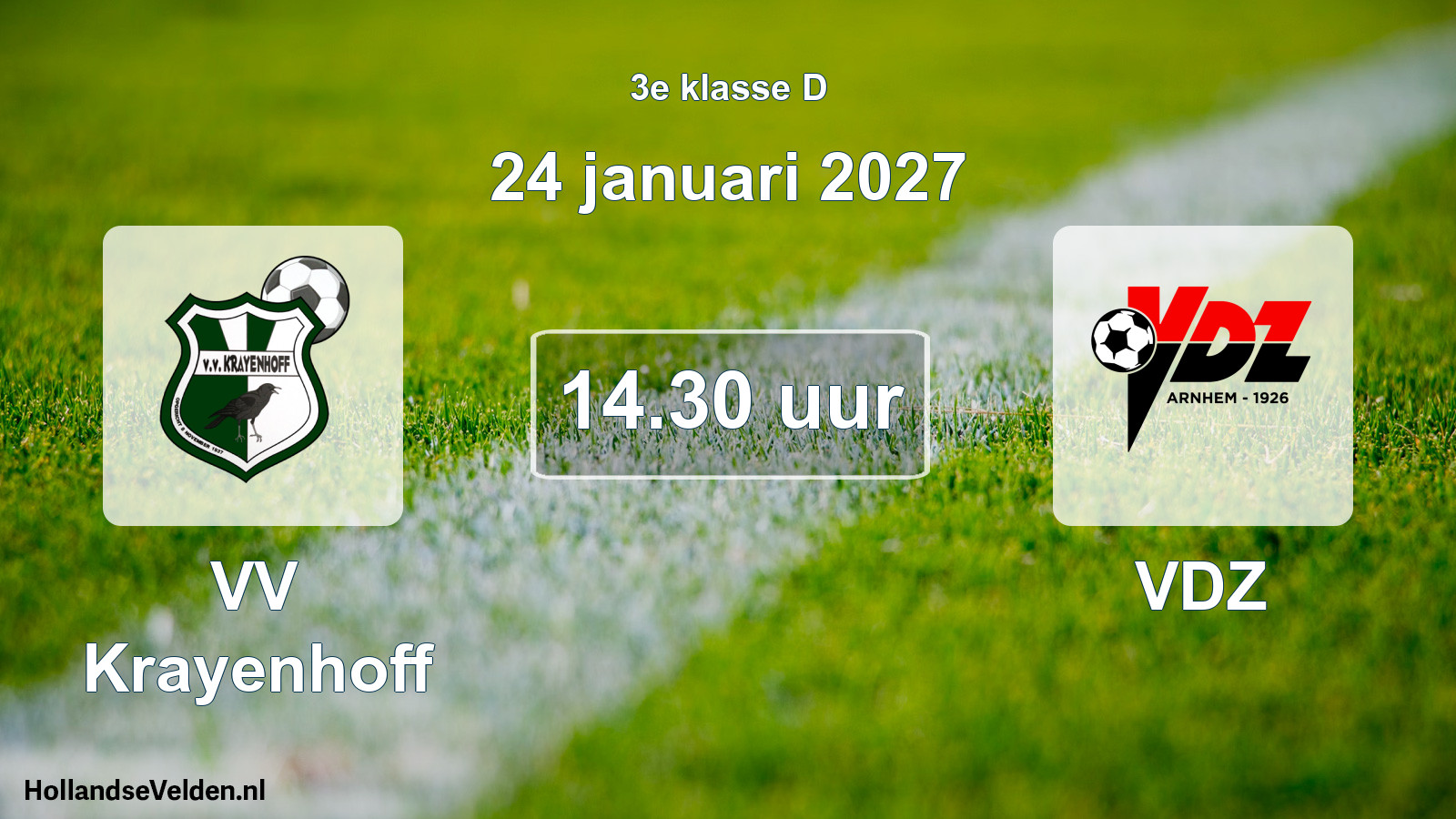 Geplande wedstrijd: VV Krayenhoff - VDZ (24 januari 2027)