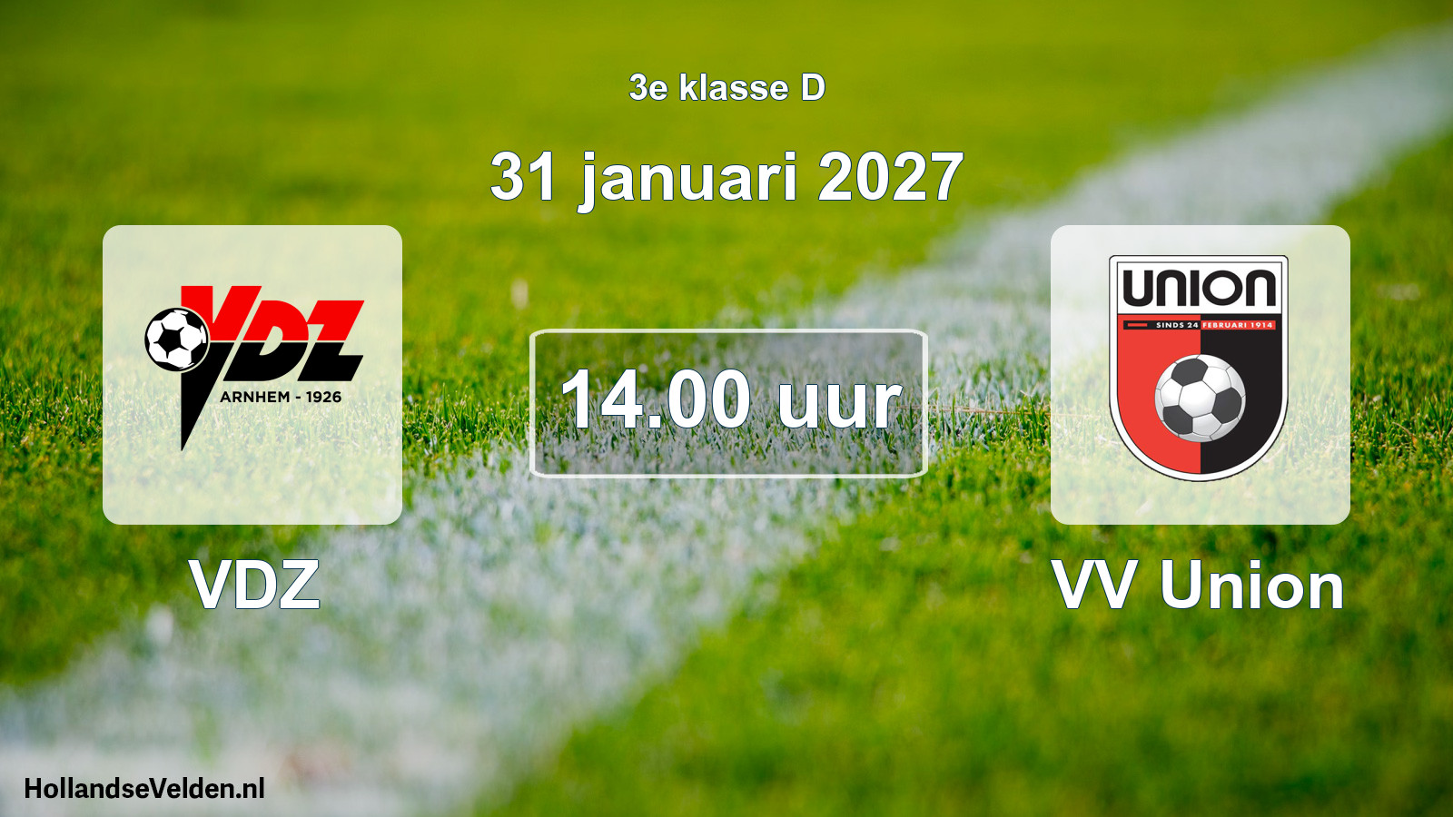 Geplande wedstrijd: VDZ - VV Union (31 januari 2027)
