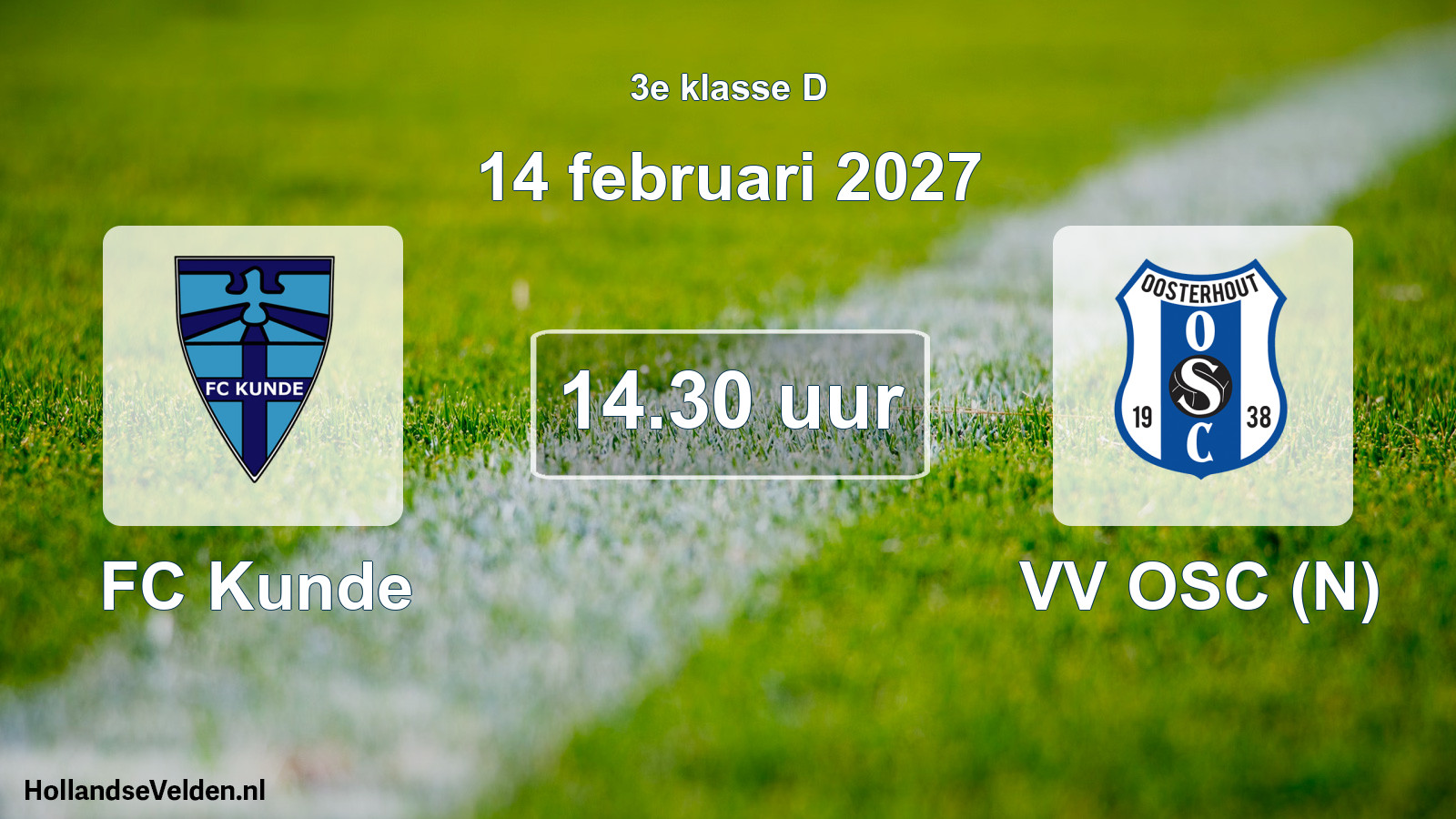 Geplande wedstrijd: FC Kunde - VV OSC (N) (14 februari 2027)