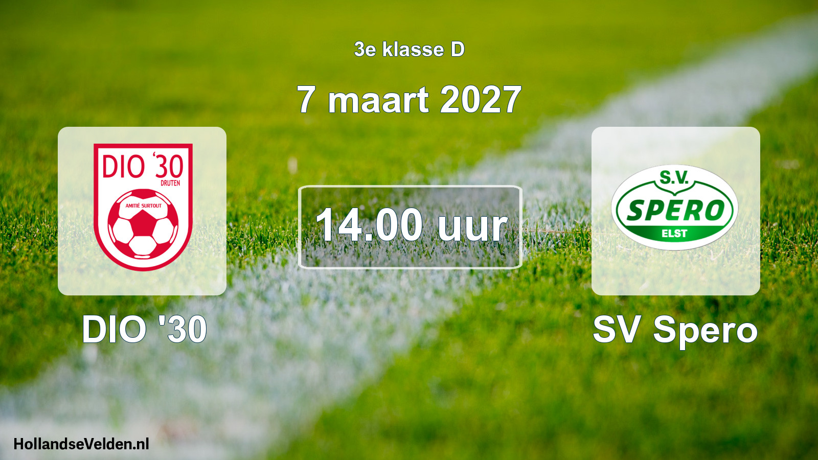Geplande wedstrijd: DIO '30 - SV Spero (7 maart 2027)