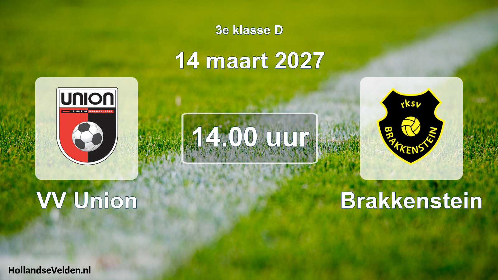 Geplande wedstrijd: VV Union - Brakkenstein (14 maart 2027)