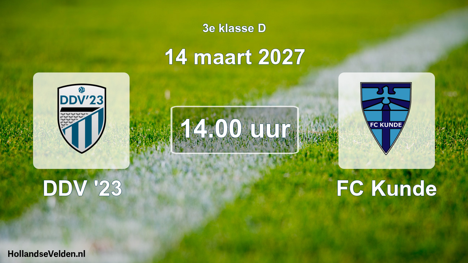Geplande wedstrijd: DDV '23 - FC Kunde (14 maart 2027)