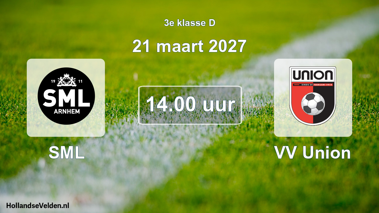 Geplande wedstrijd: SML - VV Union (21 maart 2027)