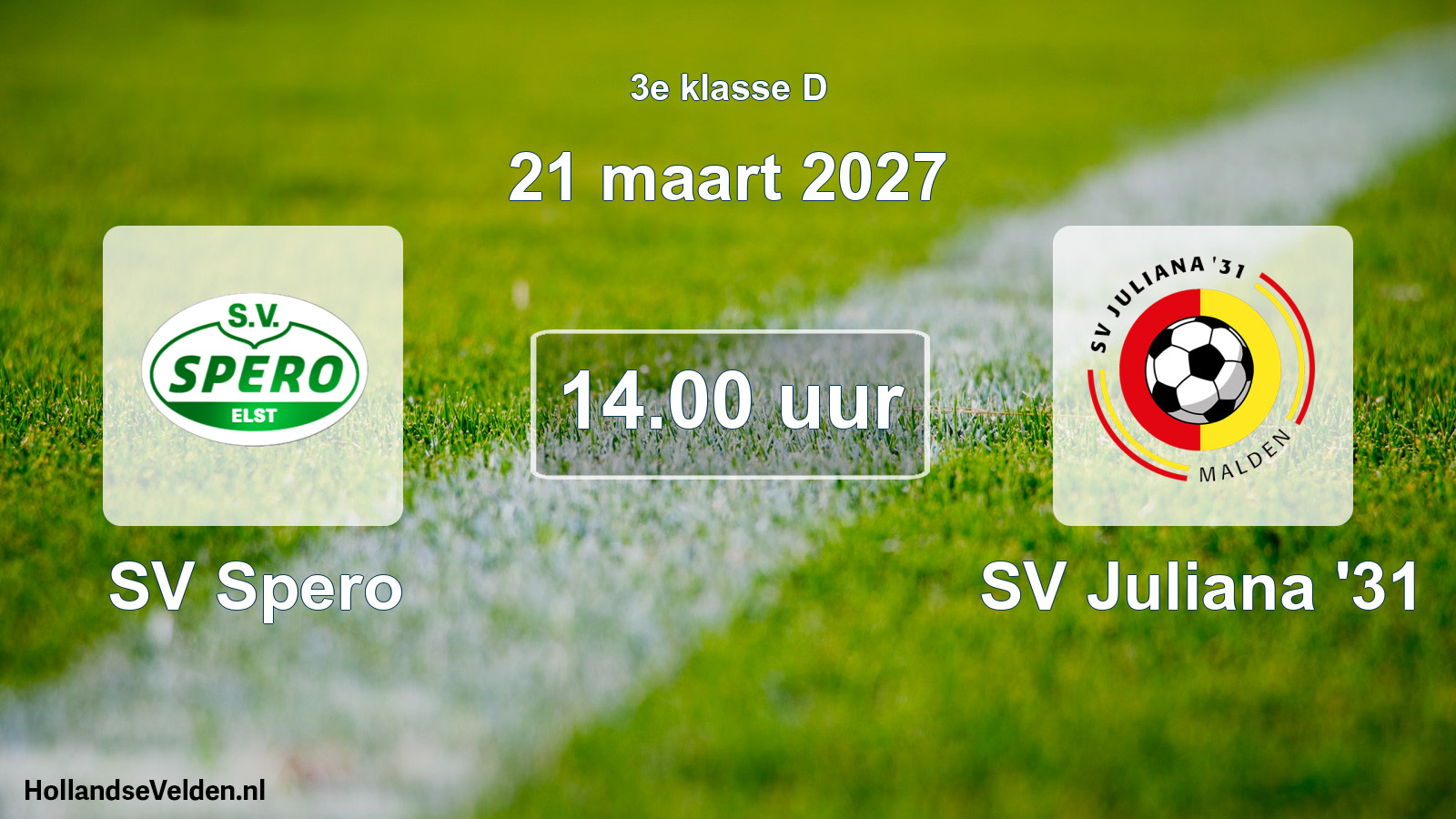 Scheduled Match: SV Spero - SV Juliana '31 (21 March 2027)