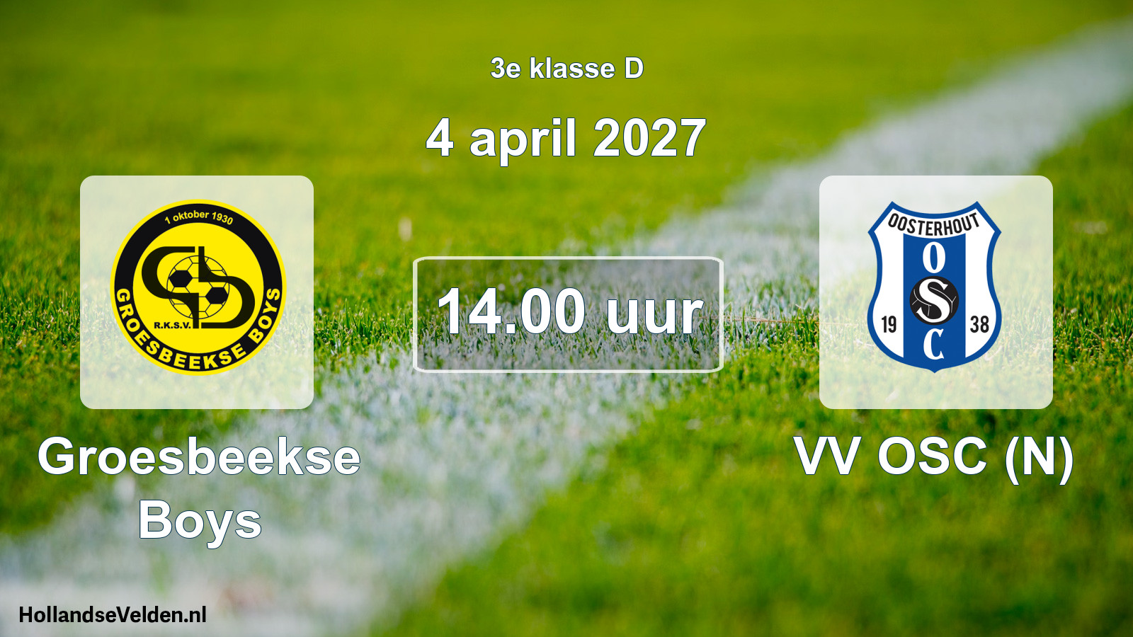 Geplande wedstrijd: Groesbeekse Boys - VV OSC (N) (4 april 2027)