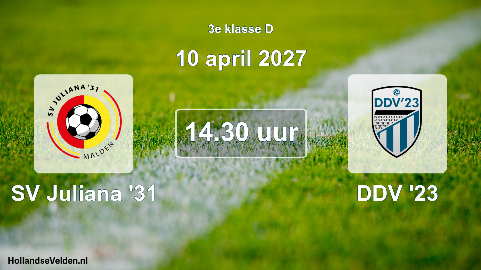 Geplande wedstrijd: SV Juliana '31 - DDV '23 (10 april 2027)