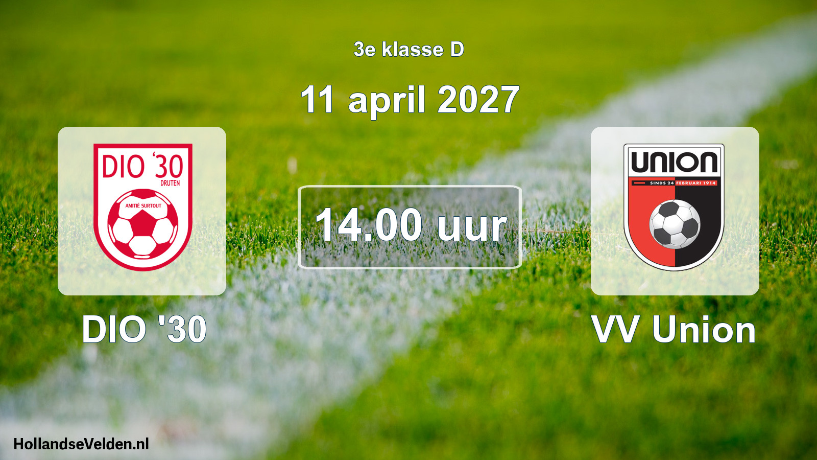 Geplande wedstrijd: DIO '30 - VV Union (11 april 2027)