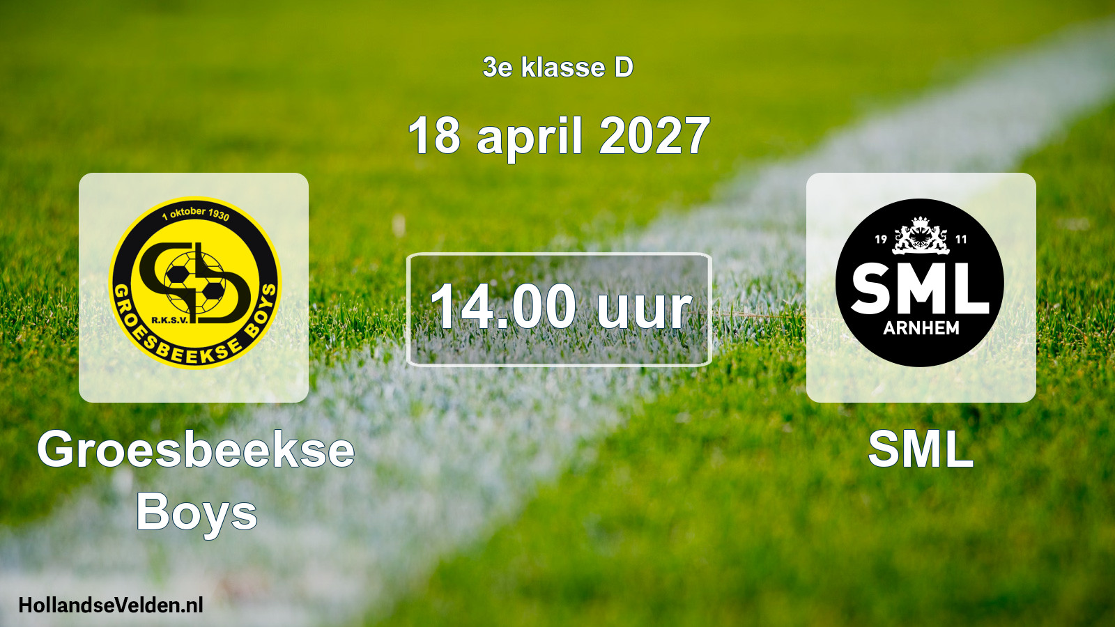 Geplande wedstrijd: Groesbeekse Boys - SML (18 april 2027)