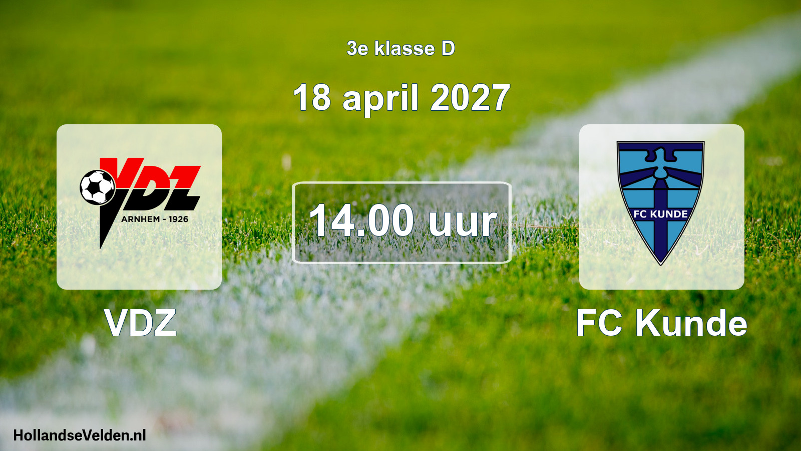 Geplande wedstrijd: VDZ - FC Kunde (18 april 2027)