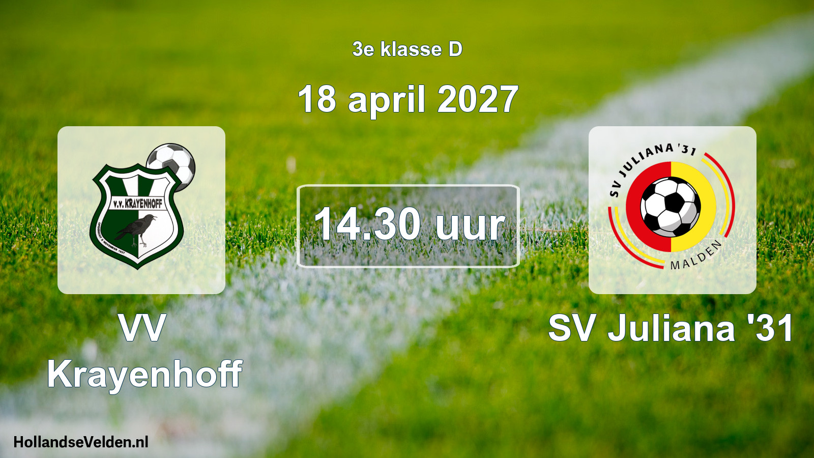 Geplande wedstrijd: VV Krayenhoff - SV Juliana '31 (18 april 2027)