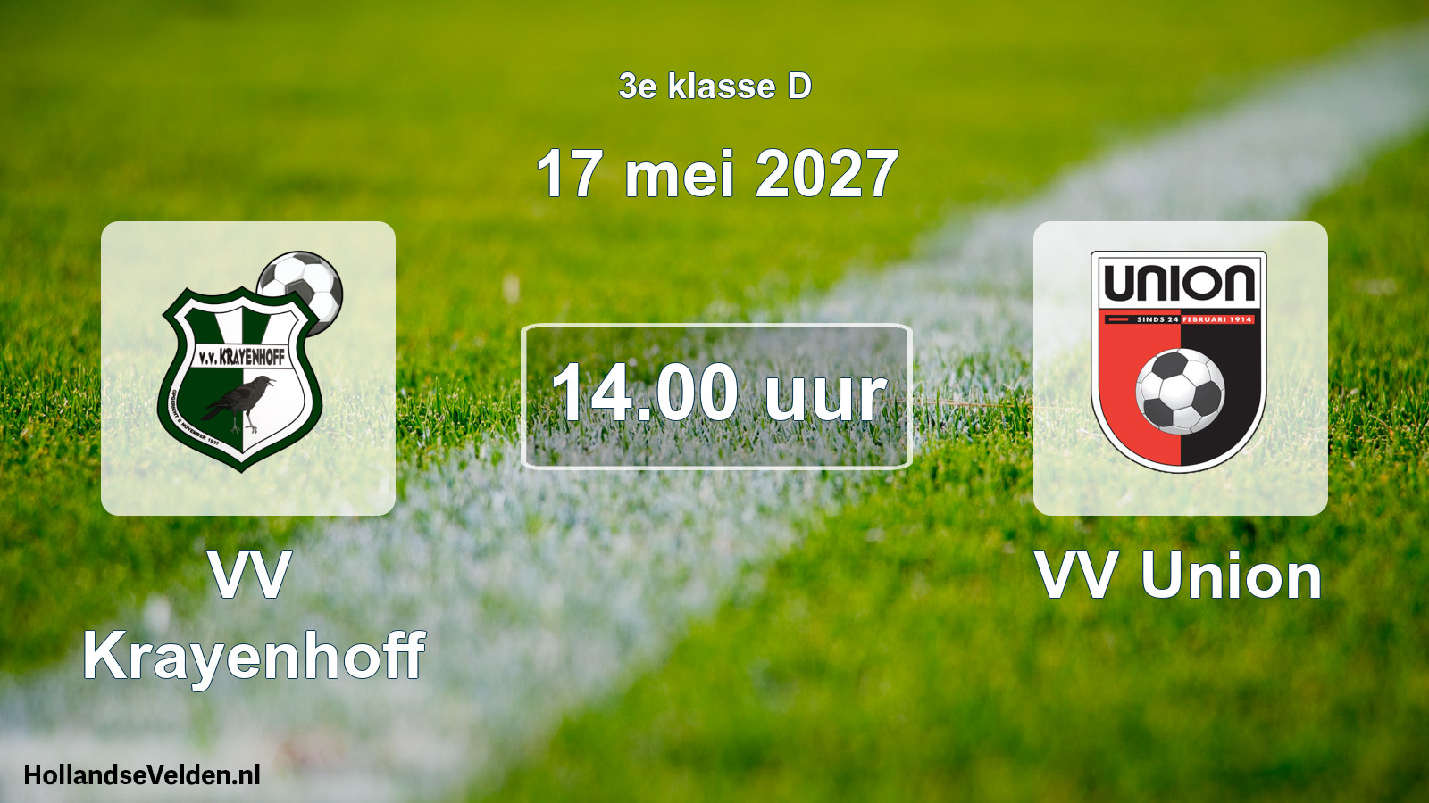 Geplande wedstrijd: VV Krayenhoff - VV Union (17 mei 2027)