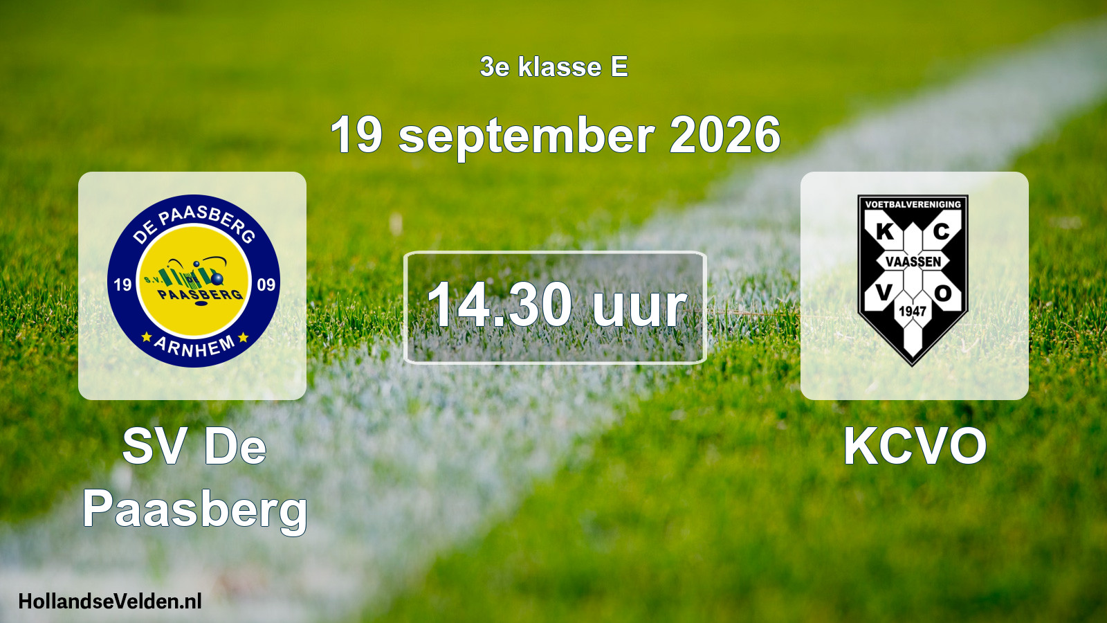 Geplande wedstrijd: SV De Paasberg - KCVO (19 september 2026)