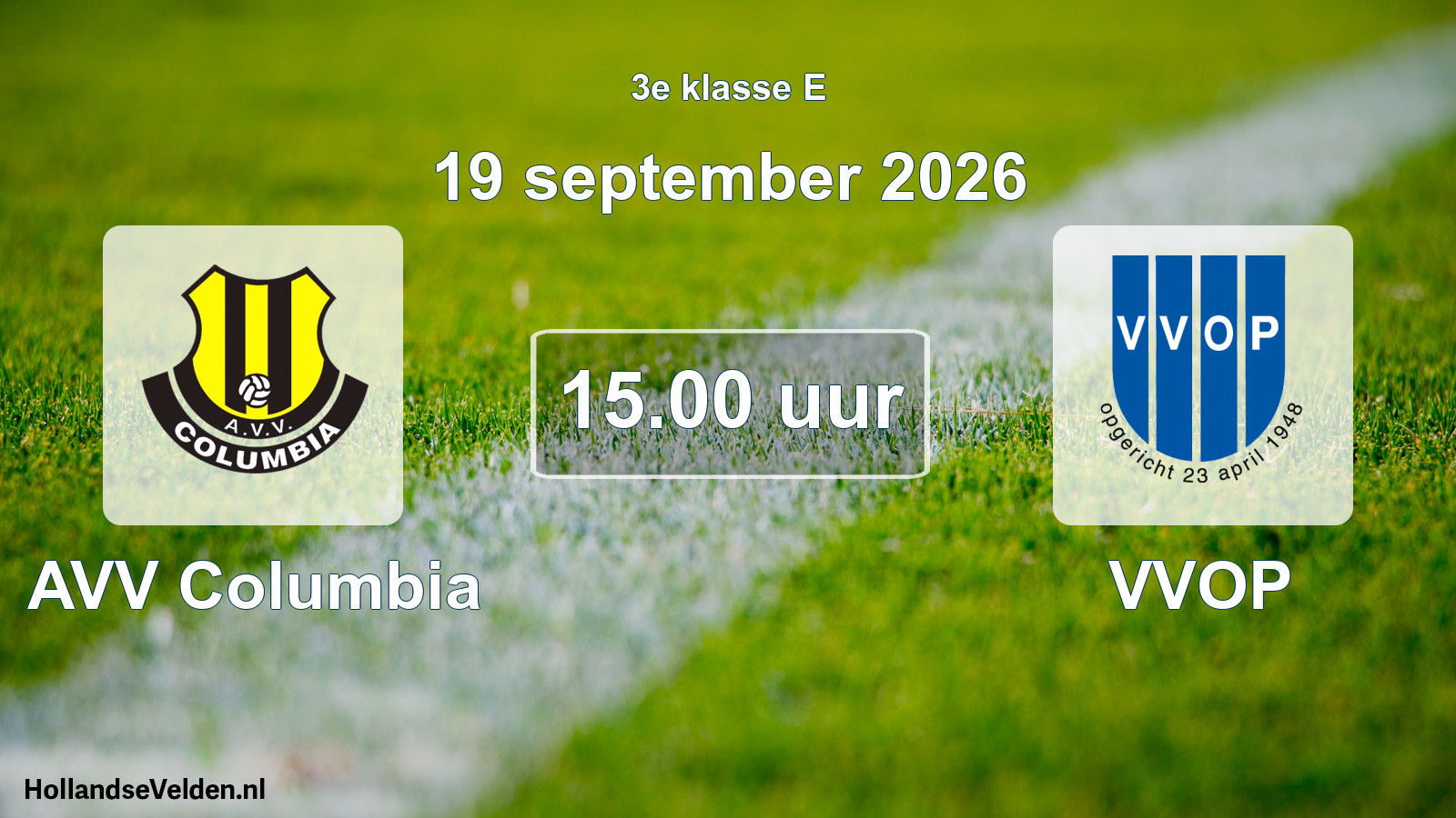 Geplande wedstrijd: AVV Columbia - VVOP (19 september 2026)