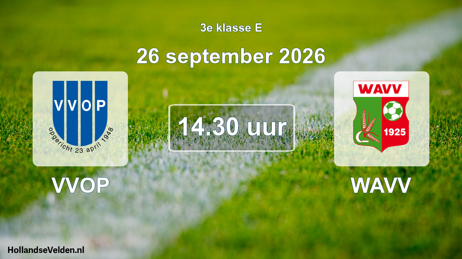 Geplande wedstrijd: VVOP - WAVV (26 september 2026)
