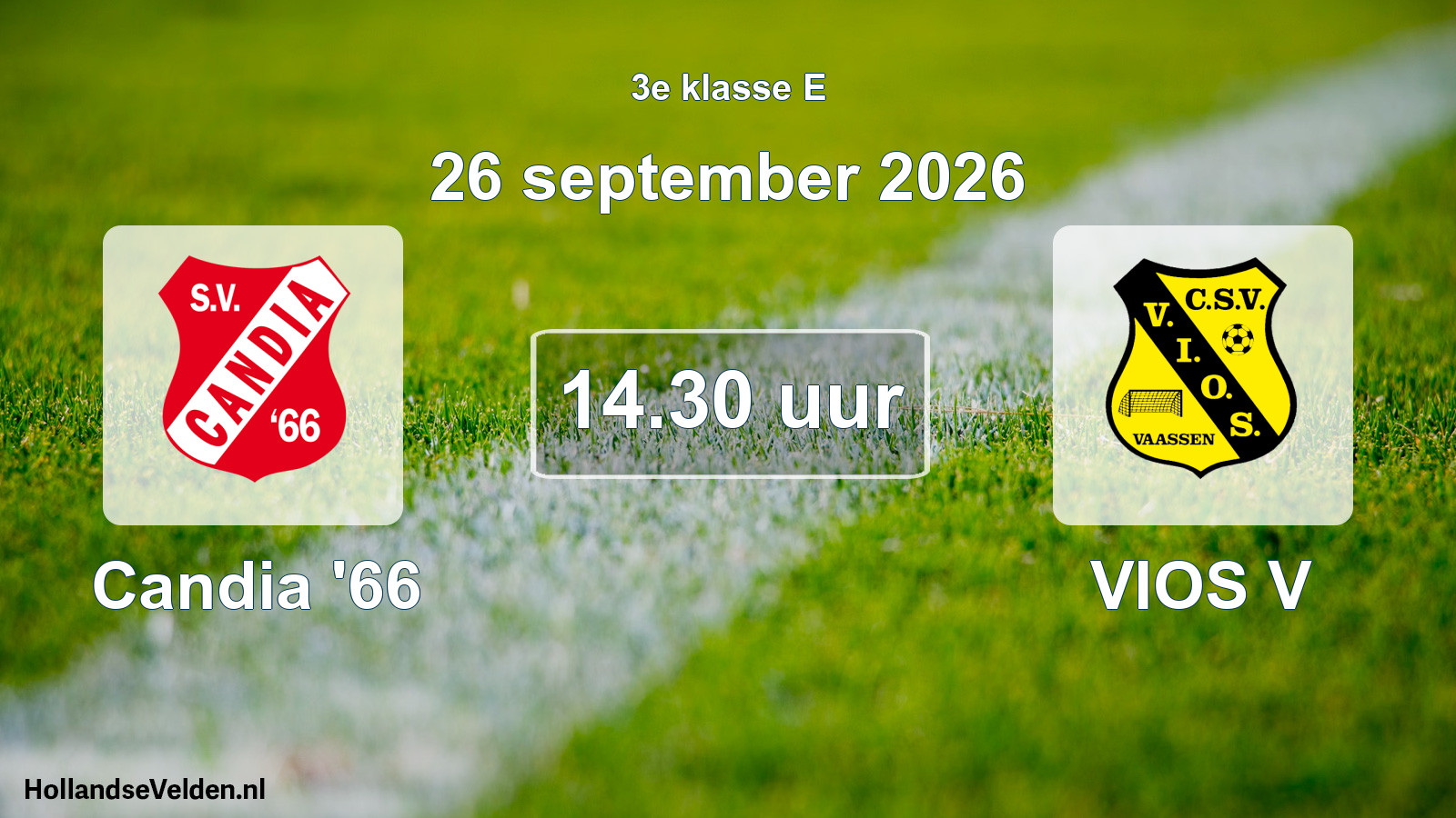 Geplande wedstrijd: Candia '66 - VIOS V (26 september 2026)