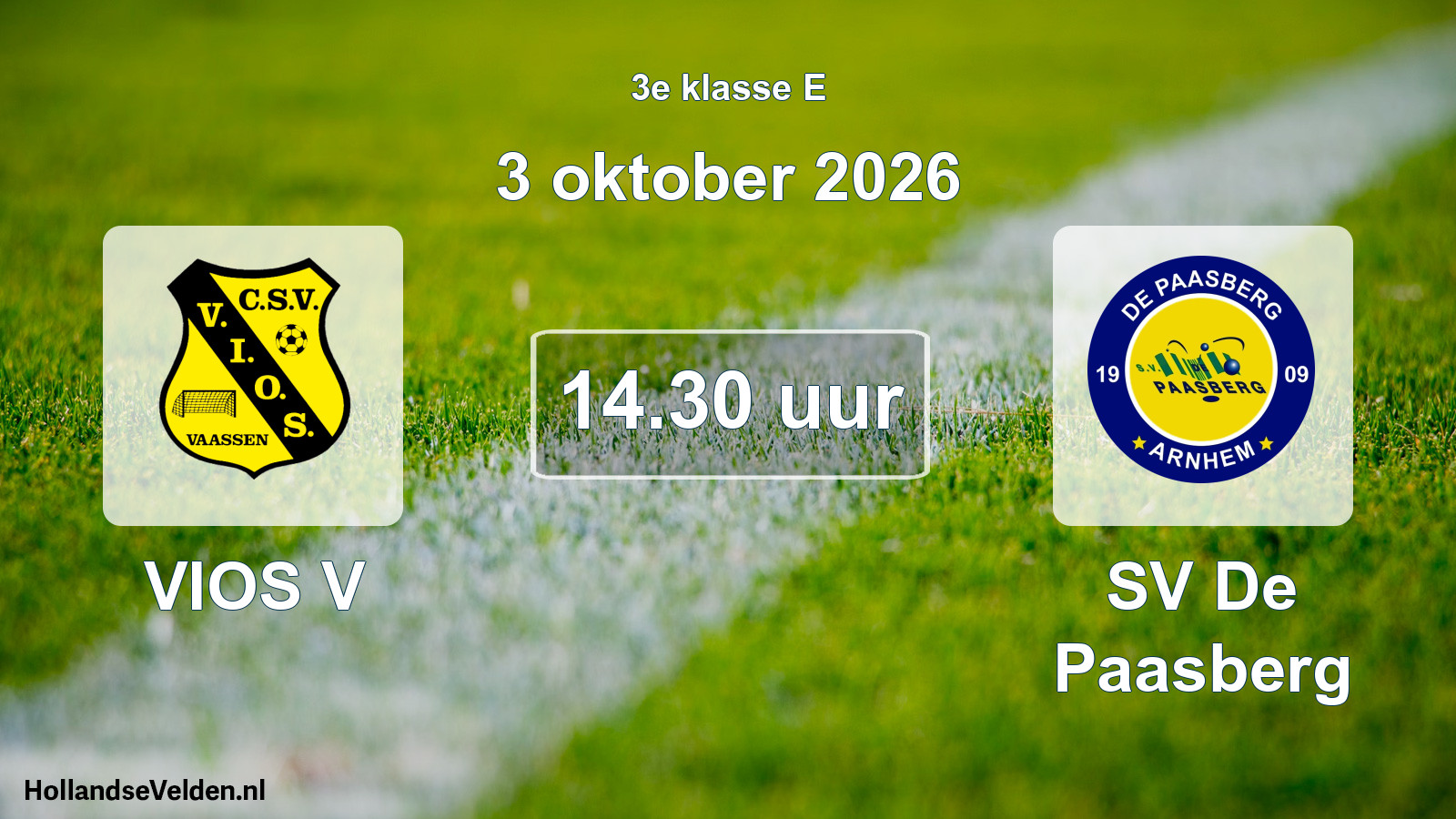 Geplande wedstrijd: VIOS V - SV De Paasberg (3 oktober 2026)