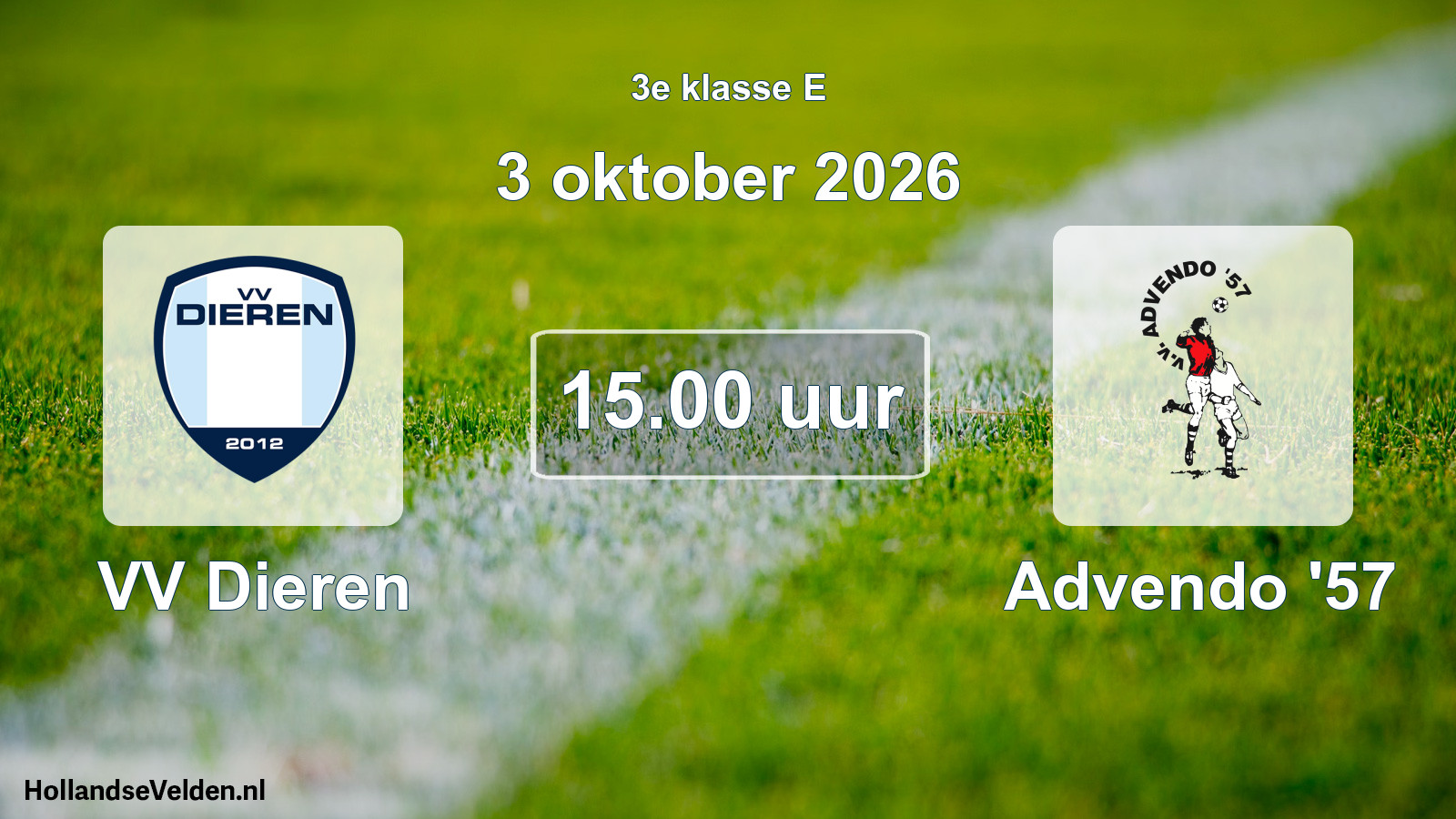 Geplande wedstrijd: VV Dieren - Advendo '57 (3 oktober 2026)