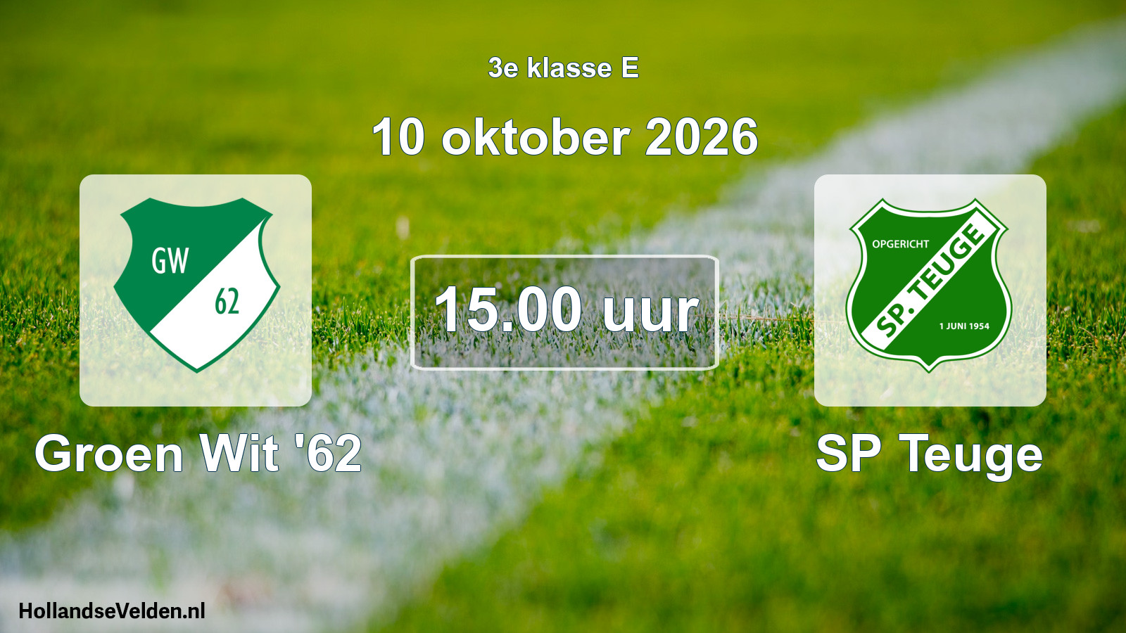 Geplande wedstrijd: Groen Wit '62 - SP Teuge (10 oktober 2026)