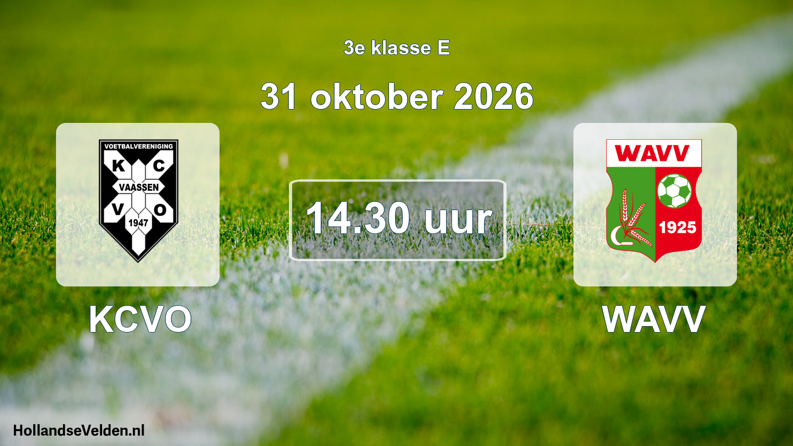 Geplande wedstrijd: KCVO - WAVV (31 oktober 2026)